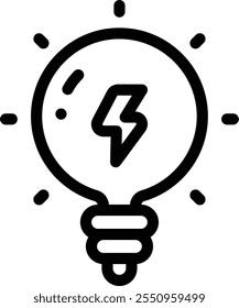 light bulb icon. Thin Linear Style Design Isolated On White Background