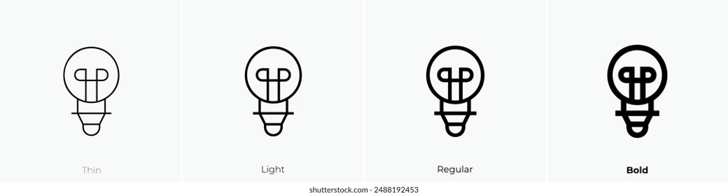 light bulb icon. Thin, Light Regular And Bold style design isolated on white background