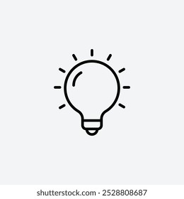 Light bulb icon in tree different line stroke sizes.