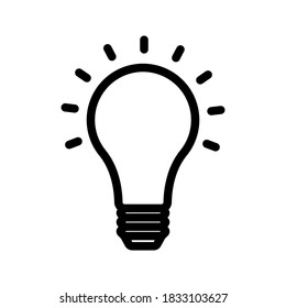 Icono de la bombilla. En el Vector de diseño de moda. ilustración vectorial