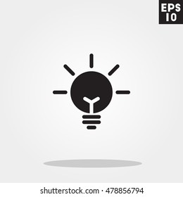 Light bulb icon in trendy flat style isolated on grey background. Light bulb symbol for your design, logo, UI. Vector illustration, EPS10.