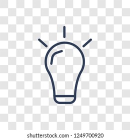 Light bulb icon. Trendy linear Light bulb logo concept on transparent background from Productivity collection