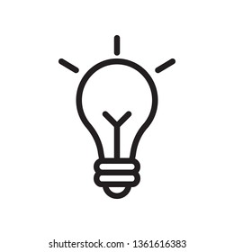 Light Bulb icon in trendy outline style design. Vector graphic illustration. Lamp icon for website design, logo, App, and ui. Editable vector stroke. EPS 10.