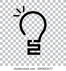 A light bulb icon with a unique design. Vector with transparent background.