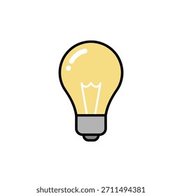 Icono de bombilla, un símbolo universal para ideas creativas, inspiración, innovación, invención y resolución de problemas en un negocio.