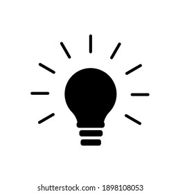 Light bulb icon vector. Black bulb. Computer technology. Solution, idea icon symbol. Stock image.