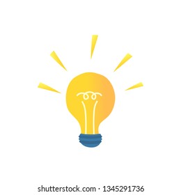 Light Bulb icon. Vector cartoon illustration