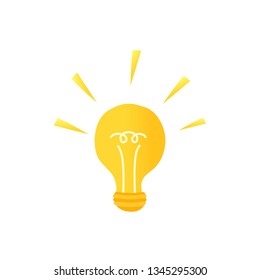 Light Bulb icon. Vector cartoon illustration