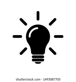Light bulb icon vector. light bulb, creativity, ideas, solution symbol vector graphic