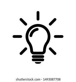 Light bulb icon vector. light bulb, creativity, ideas, solution symbol vector graphic