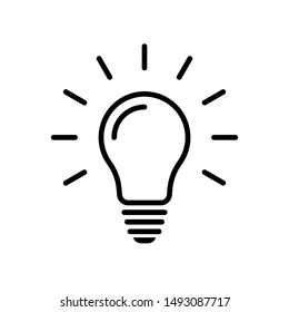 Light bulb icon vector. light bulb, creativity, ideas, solution symbol vector graphic
