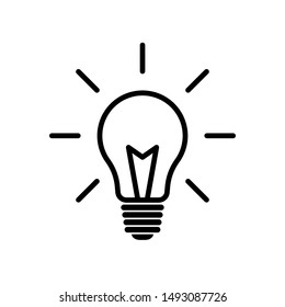 Light bulb icon vector. light bulb, creativity, ideas, solution symbol vector graphic