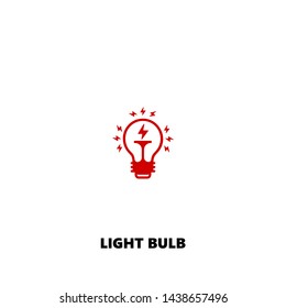 light bulb icon. light bulb vector design. sign design. red color