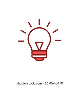 Plantilla de diseño vectorial de icono de bombilla