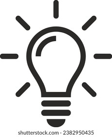 Light bulb icon vector | Electric lamp | thinking symbol, Solution symbol | idea symbol