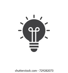Light bulb icon vector, filled flat sign, solid pictogram isolated on white. Idea symbol, logo illustration.