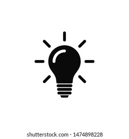 Light bulb icon vector. Flat Bulb, Creative ideas, solution symbol