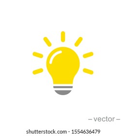 The light bulb icon vector, full of ideas and creative thinking, analytical thinking for processing. Full color illustration. EPS 10