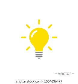 The light bulb icon vector, full of ideas and creative thinking, analytical thinking for processing. Full color illustration. EPS 10