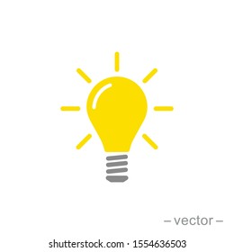 The light bulb icon vector, full of ideas and creative thinking, analytical thinking for processing. Full color illustration. EPS 10