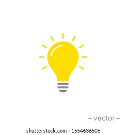 The light bulb icon vector, full of ideas and creative thinking, analytical thinking for processing. Full color illustration. EPS 10