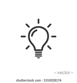 The light bulb icon vector, full of ideas and creative thinking, analytical thinking for processing. Outline symbol illustration. EPS 10