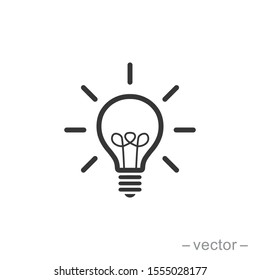 The Light Bulb Icon Vector, Full Of Ideas And Creative Thinking, Analytical Thinking For Processing. Outline Symbol Illustration. EPS 10