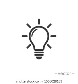 The light bulb icon vector, full of ideas and creative thinking, analytical thinking for processing. Outline symbol illustration. EPS 10