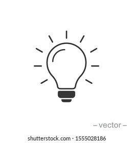 The light bulb icon vector, full of ideas and creative thinking, analytical thinking for processing. Outline symbol illustration. EPS 10