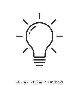 The light bulb icon vector, full of ideas and creative thinking, analytical thinking for processing. Outline symbol illustration. Vector illustration. EPS 10