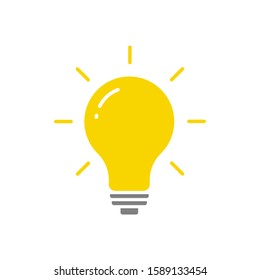 The light bulb icon vector, full of ideas and creative thinking, analytical thinking for processing. Full color illustration.Yellow light bulb. Vector Illustration. EPS 10