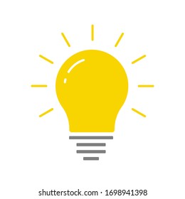 The light bulb icon vector, full of ideas and creative thinking, analytical thinking for processing. Full color illustration.Yellow light bulb. Vector Illustration. EPS 10