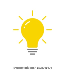 The light bulb icon vector, full of ideas and creative thinking, analytical thinking for processing. Full color illustration.Yellow light bulb. Vector Illustration. EPS 10