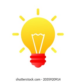 Light bulb icon vector. Full color bulb icon