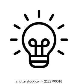 The light bulb icon vector, full of ideas and creative thinking, analytical thinking for processing. Outline symbol illustration.