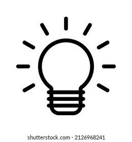 The light bulb icon vector, full of ideas and creative thinking, analytical thinking for processing. Outline symbol illustration.