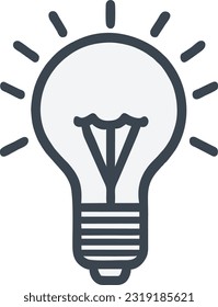 Light bulb icon vector, The light bulb is full of ideas and creative thinking, Vector illustration 45