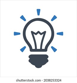 Icono de la bombilla. Vector y glifo
