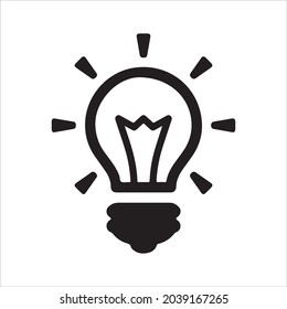 Light bulb icon. Vector and glyph