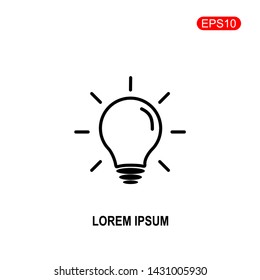 light bulb icon vector. light bulb vector graphic illustration