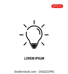 light bulb icon vector. light bulb vector graphic illustration