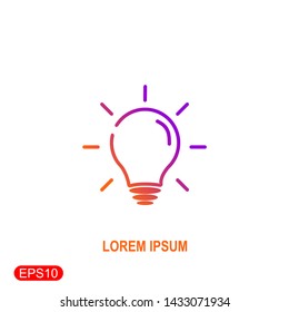 light bulb icon vector. light bulb vector graphic illustration