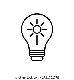 Light bulb icon. vector graphic in white background.