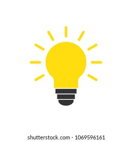 Light bulb icon vector. Idea icon. Solution symbol. Bright idea symbol. Lamp icon in trendy flat style for web desain.