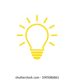 Light bulb icon vector. Idea icon. Solution symbol. Bright idea symbol. Lamp icon in trendy flat style for web desain.