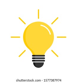 Light bulb icon. Light bulb vector icon. Idea icon. Lamp concept. Light bulb, isolated on white background in modern simple flat design. Vector illustration