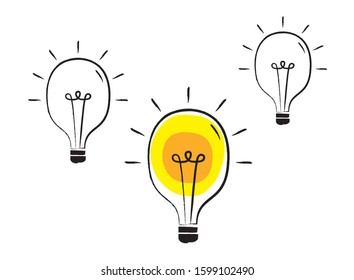 Light Bulb icon vector. Idea concept illustration. 