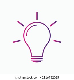 Light Bulb icon vector Idea sign solution, thinking concept gradient color template

