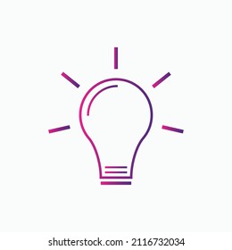 Light Bulb icon vector Idea sign solution, thinking concept gradient color template
