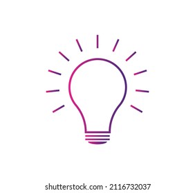 Light Bulb icon vector Idea sign solution, thinking concept gradient color template
